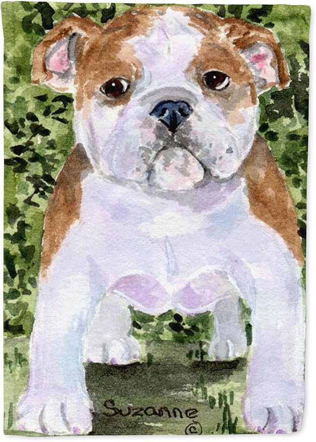 Caroline's Treasures SS8735GF English Bulldog Garden Flag Mailbox Flag Decorative Yard Flag Banner Outside Patio Artwork Yard Flower Beds, Garden Size, Multicolor