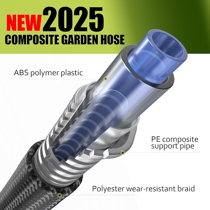 Relxitl Garden Hose, Flexible Water Hose, Ultra Lightweight Non-Expanding hose with 10 Function Sprayer, Leak proof, Pressure Resistant for Yard, Outdoor (Green, 50FT)