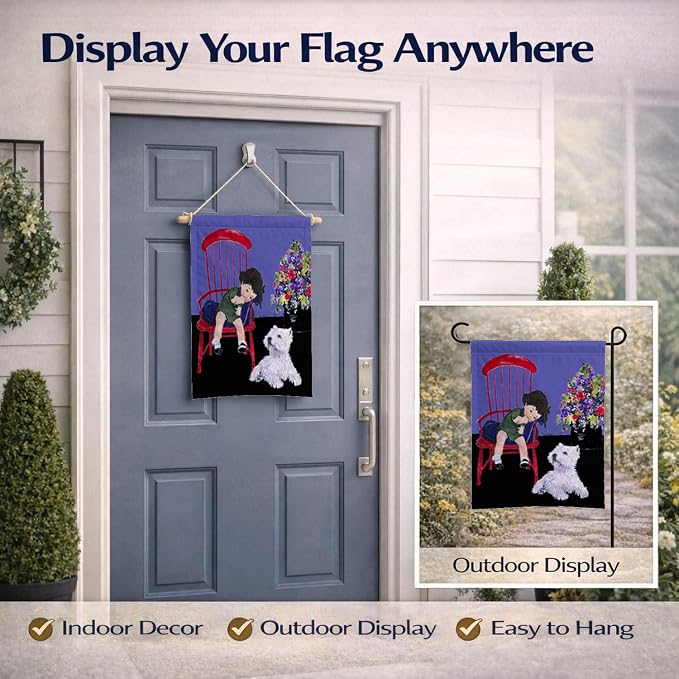 Caroline's Treasures SS8631GF Westie Garden Flag Mailbox Flag Decorative Yard Flag Banner Outside Patio Artwork Yard Flower Beds, Garden Size, Multicolor