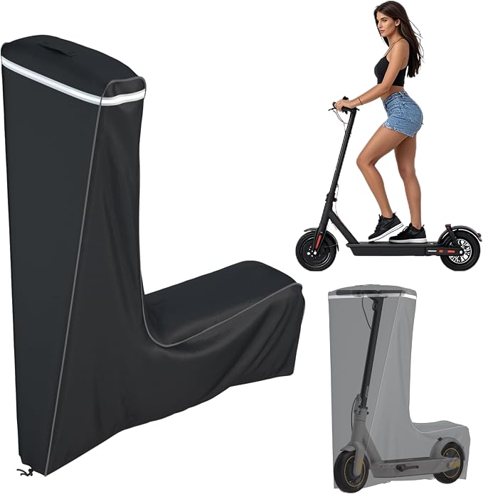 Electric Scooter Cover, Outdoor Waterproof and Dustproof Scooter Covers, Adults/Kids Electric Scooter Storage cover, L43xW21xH45 Inch, Black