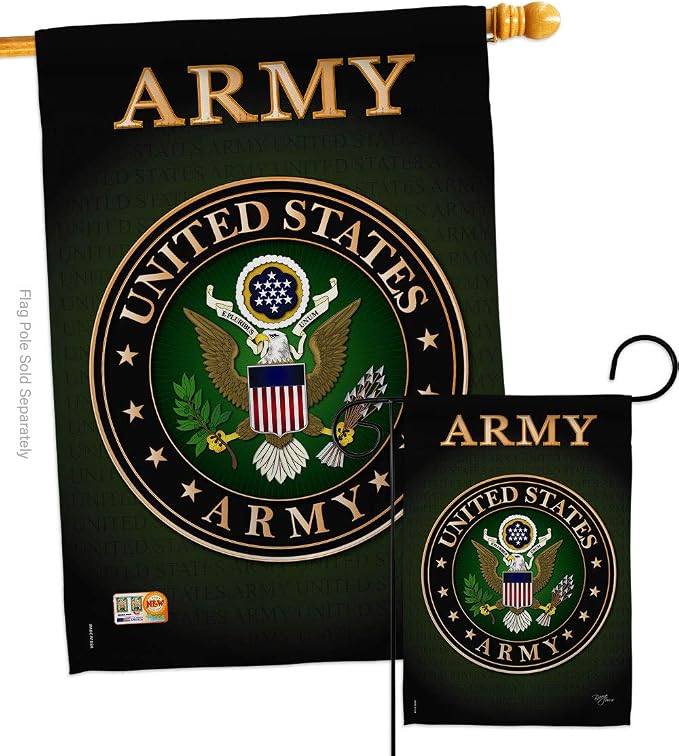 Army Garden House Flag - Set Armed Forces Rangers United State American Military Veteran Retire Official - Decoration Banner Small Yard Gift Double-Sided Made in USA 28 X 40