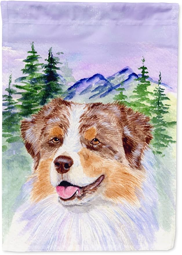 Caroline's Treasures SS8001GF Australian Shepherd Garden Flag Mailbox Flag Decorative Yard Flag Banner Outside Patio Artwork Yard Flower Beds, Garden Size, Multicolor