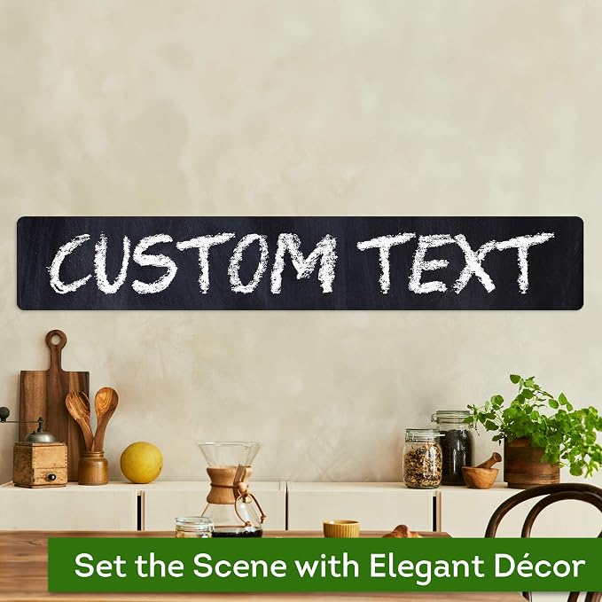 Custom Sign, Custom Street Sign, 11 Font Colors, 13 Font Styles, 4 Hole Options, 22 Sizes, 6x36 Inches, Rust Free DiBound, Fade Resistant, Made in USA by My Sign Center (Chalkboard Green)