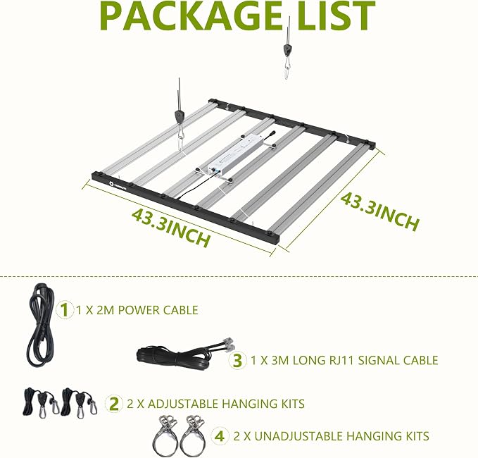 FARMLITE LED Grow Lights for Indoor Plants Full Spectrum Growing Light Bar Plant Hanging Growing Lamps Seedling Daisy Chain Dimmable Board 4x4ft Coverage (680watts)
