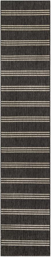 Jill Zarin Jill Zarin Outdoor Collection Area Rug - Anguilla (2' 7" x 13' 1" Runner Charcoal/Ivory)