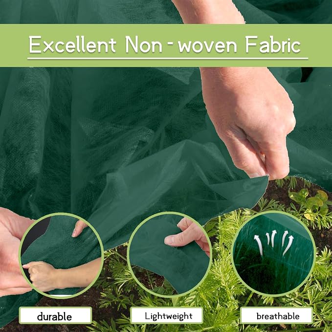 Plant Covers Freeze Protection, 10 FT x 30 FT Frost Cloth Plant Freeze Protection Cover, Garden Fabric Floating Row Cover for Winter, Summer Overheat Prevention and Insects Barrier for Outdoor Plants