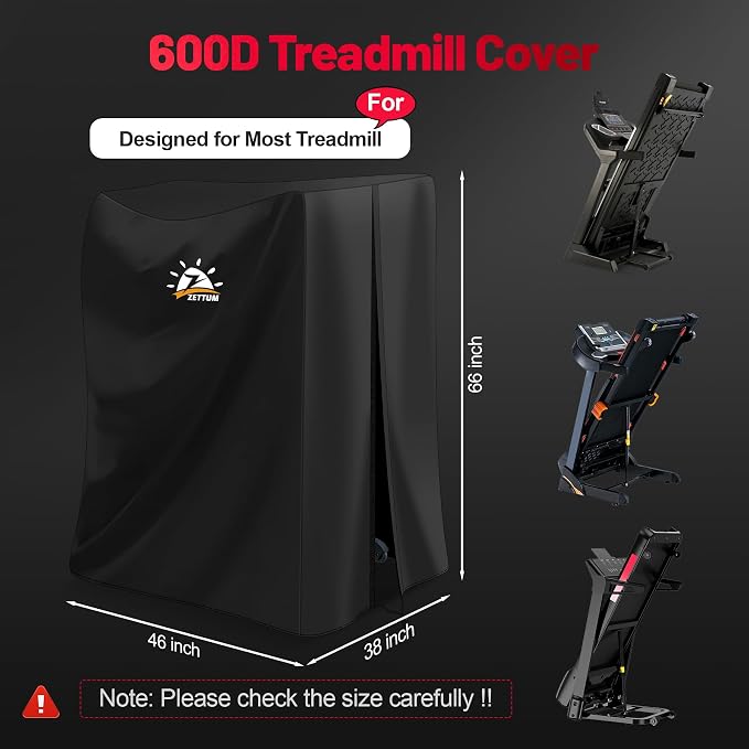Zettum Treadmill Cover - 600D Treadmill Dust Cover Waterproof, Gym Equipment Running Machine Covers with Windproof Drawstring, Exercise Workout Equipment Protective for Home Indoor Outdoor