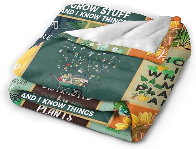 Gardening Lover Gifts Throw Blanket for Women Plant Gardeners Blanket Garden Blankets Plush Cozy Flannel Fleece Fuzzy Party Blanket 50"X40"