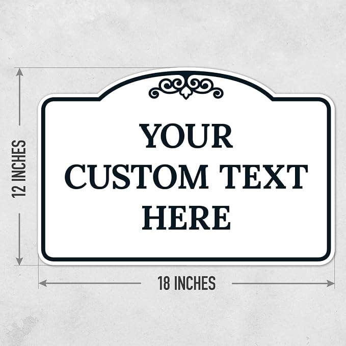 Custom Decorative Sign, Personalized Metal Sign for Driveway, Home, Airbnb, Door Plaque,White Background Black Border 12x18 Inches, ACM, Fade Resistant, Made in USA by Sigo Signs