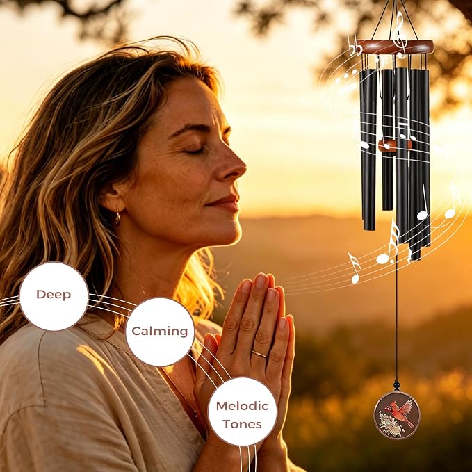 Memorial Wind Chimes for Outside, 36 Inch Sympathy Wind Chime Deep Tone, Outdoor Windchime for Garden Patio Yard Porch, Bereavement Gift for Mom Grandma Friends