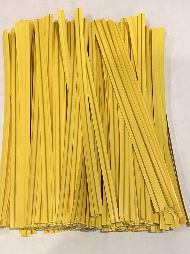 2000 11" Twist Ties Plastic Coated No Rip Paper Ties Cello General Use (Yellow)