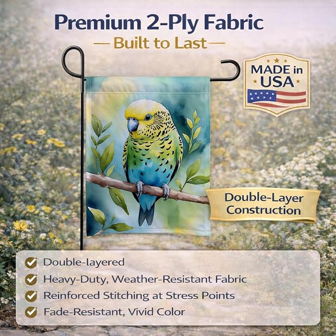 Caroline's Treasures Budgerigar Garden Flag Mailbox Flag Decorative Yard Flag Banner Outside Patio Artwork Yard Flower Beds, Garden Size, Multicolor