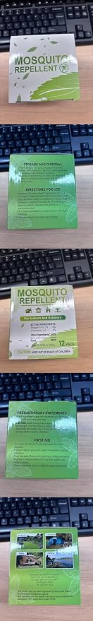 12 Pack Mosquito Repellent, Mosquito Repellent Outdoor Patio Powerful, Mosquites Deterrent for Yard, Camping,Hiking, Picnicking Child&Pets Friendly
