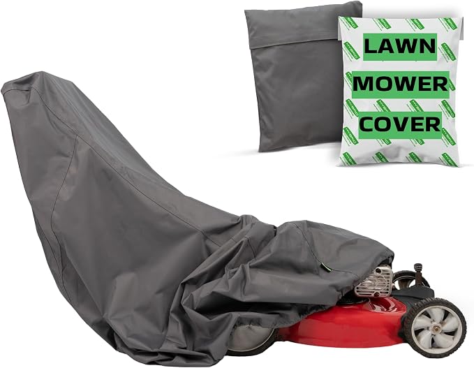 Lawn Mower Cover Waterproof Heavy Duty – Thick Marine 600D Fabric, Large UV Resistant Lawnmower Covers For Outdoor, Tear Resistant, Universal Fit for Push Gas & Electric Mowers