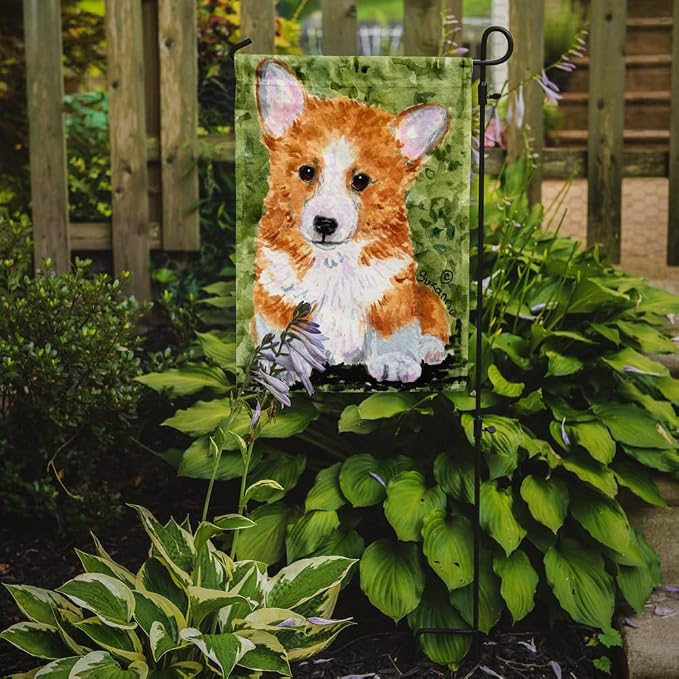 Caroline's Treasures SS8710GF Corgi Garden Flag Mailbox Flag Decorative Yard Flag Banner Outside Patio Artwork Yard Flower Beds, Garden Size, Multicolor