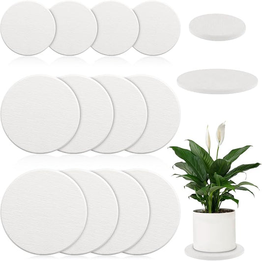 12Pack Diatomaceous Earth Coaster 4/6/8inch Diatomite Plant Saucer Stone Plant Sourcer Instant Dry Water Absorbent Diatomite Tray Water Absorbent Plant Coasters Absorbent Pad Diatomaceous Earth Mat