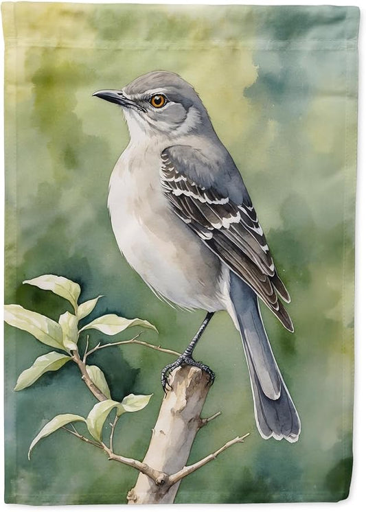 Caroline's Treasures Arkansas Northern Mockingbird House Flag Large Porch Sleeve Pole Decorative Outside Yard Banner Artwork Wall Hanging, Polyester, House Size, Multicolor