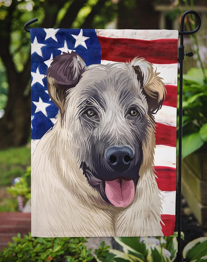 Caroline's Treasures CK6584GF Kangal Dog American Flag Garden Flag Mailbox Flag Decorative Yard Flag Banner Outside Patio Artwork Yard Flower Beds, Garden Size, Multicolor