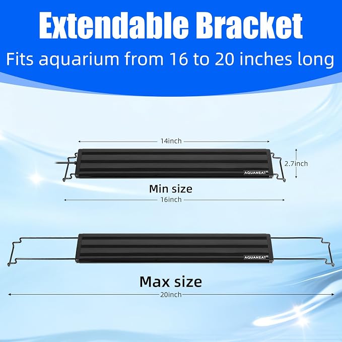 AQUANEAT LED Aquarium Light for 16 to 20 Inch Fish Tank, Auto On Off with Timer, Full Spectrum, Adjustable Brightness, Daylight Moonlight Mode, for Fresh Water Low-to-Mid Light Plants