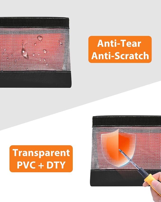 Clear Tool Pouch, Small Tool Bag, 12" Zipper Pouch, Tool Pouch Bag for Tool Box Organizers and Storage, Heavy Duty Small Tool Pouch for Men and Women,3 Pack