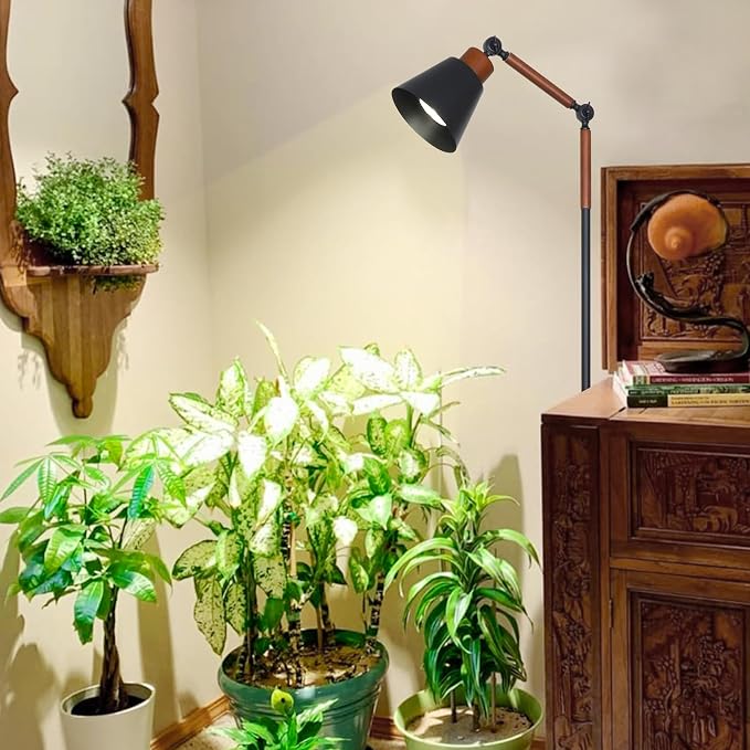 HMVPL Grow Lights for Indoor Plants Full Spectrum, Plant Lights for Indoor Growing with 20W COB Grow Light Blub, 4/8/12H Timer, Standing Tall Grow Lamp for Middle Large Plants(75'', Height Adjustable)