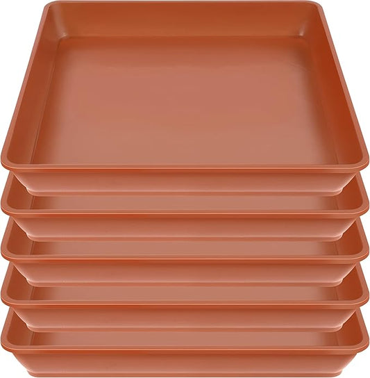 LWALRS 5 Pack Square Plant Saucer 14 Inch, Large Plant Saucers for Pots, Durable Plastic Plant Trays Plant Pot Saucers, Square Planters for Indoors and Outdoors Plants.
