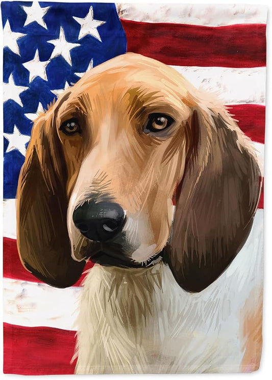 Caroline's Treasures CK6544CHF Grand Anglo-Francais Tricolore American Flag House Flag Large Porch Sleeve Pole Decorative Outside Yard Banner Artwork Wall Hanging, Polyester, House Size, Multicolor
