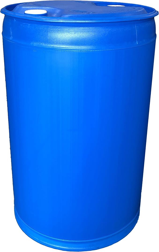 Augason Farms 55-Gallon Water Storage Barrel - BPA-Free Plastic Barrel - Emergency Water Storage Drum for Home Preparedness