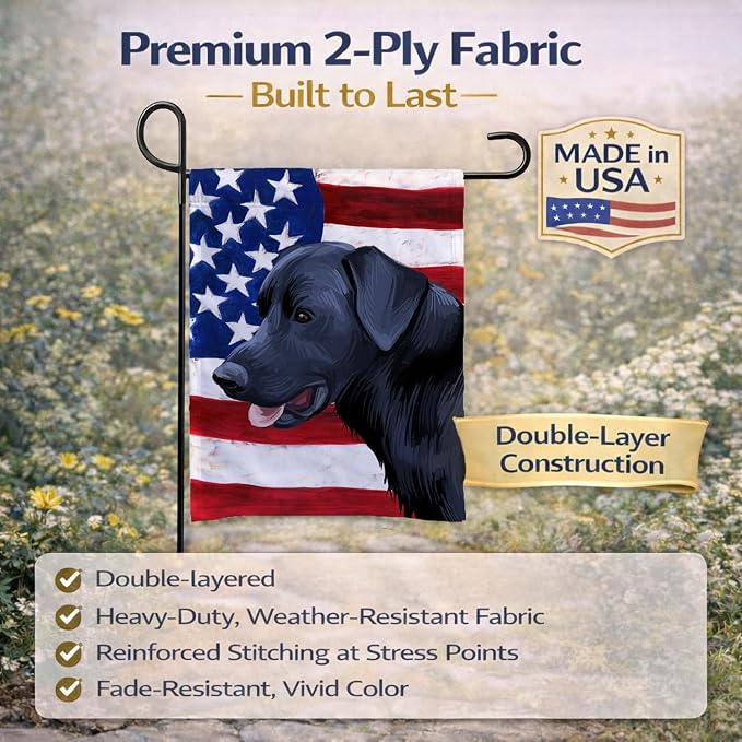 Caroline's Treasures CK6611GF Majorca Shepherd Dog American Flag Garden Flag Mailbox Flag Decorative Yard Flag Banner Outside Patio Artwork Yard Flower Beds, Garden Size, Multicolor