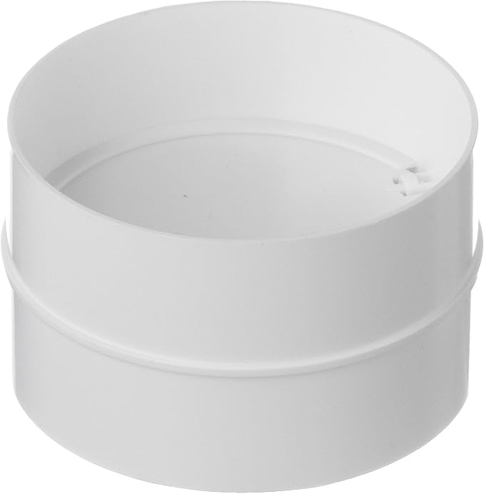 Backdraft Damper – Inline Duct Connector – Round Plastic Check Valve for HVAC Exhaust & Ventilation Systems – One Way Airflow Vent Flap – Backflow Preventer with Gravity Flap (5 Inch)