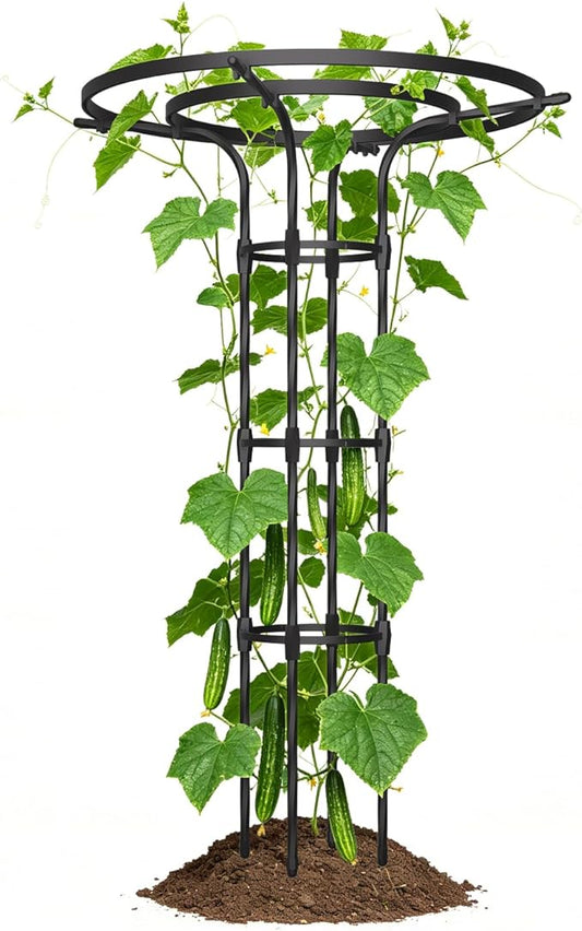 57.1 Inch Garden Trellis for Climbing Plants Outdoor,Umbrella Trellis for Potted Plants,Height Adjustable,Mushroom Top Trellises for Vines,Rose,Clematis,Pea,Bean,Tomato