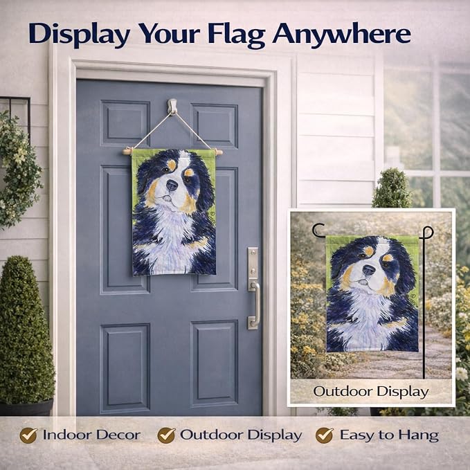Caroline's Treasures SS1059GF Bernese Mountain Dog Garden Flag Mailbox Flag Decorative Yard Flag Banner Outside Patio Artwork Yard Flower Beds, Garden Size, Multicolor