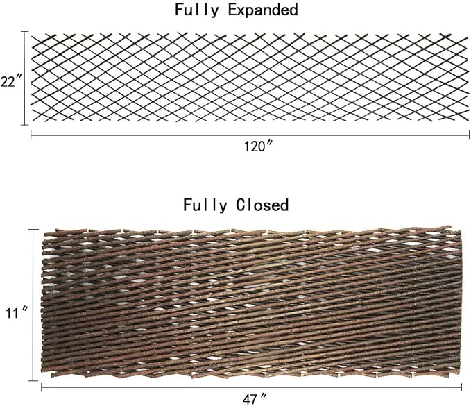 Sumery Nature Willow Trellis Expandable Plant Support Plant Climbing Lattices Trellis Willow Expandable Trellis Fence for Climbing Plants Support 36x92 Inch,Double Panel (1, Willow Wicker Fence)