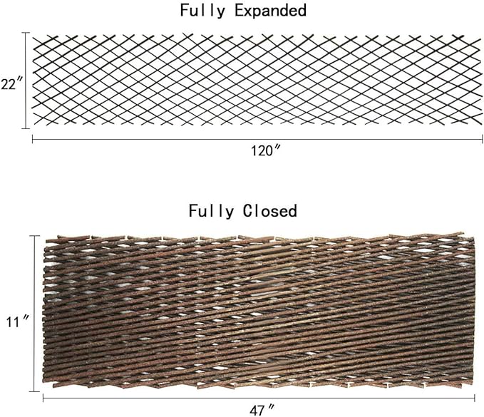 Sumery Nature Willow Trellis Expandable Plant Support Plant Climbing Lattices Trellis Willow Expandable Trellis Fence for Climbing Plants Support 36x92 Inch,Double Panel (2, Willow Wicker Fence)