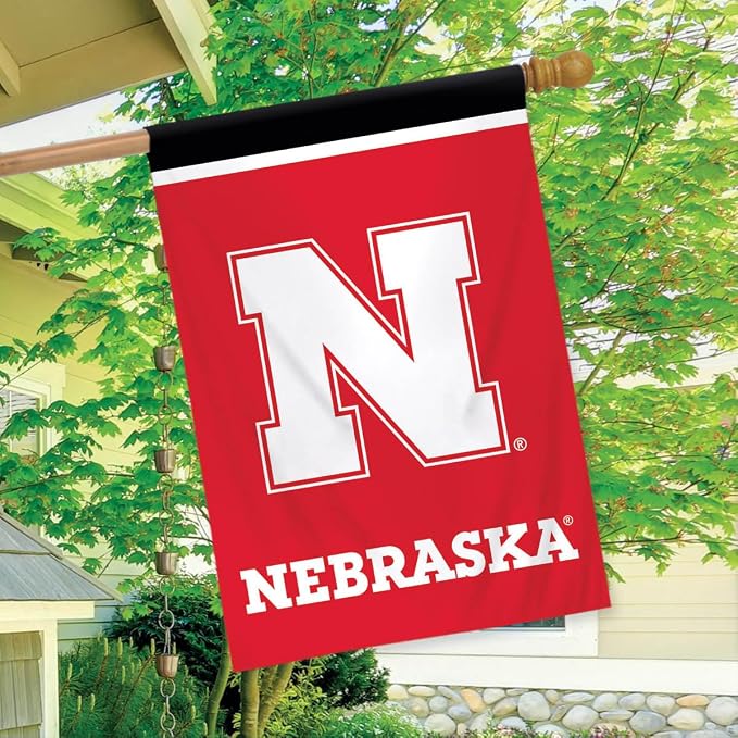 Briarwood Lane House Flag 40x28 For Outdoor Nebraska Cornhuskers NCAA Licensed House Flag