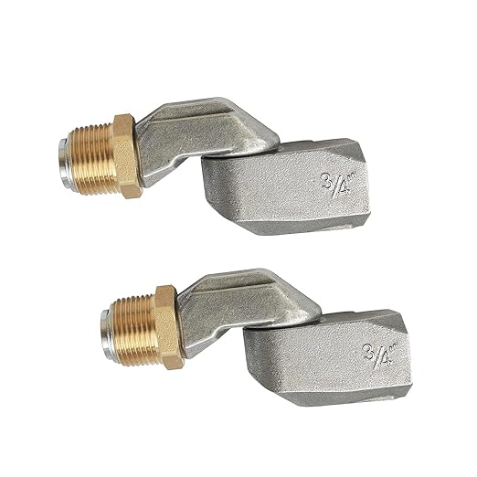 2PCS 3/4 Inch Fuel Hose Swivel 360 Rotating Connector for Fuel Nozzle Multi Plane Fuel Plane Swivel 19mm Male 19mm Female