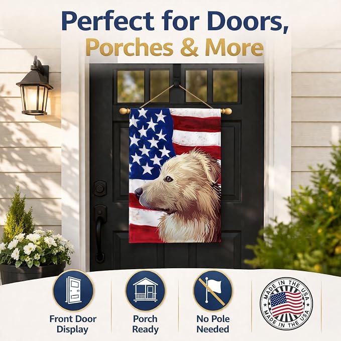 Caroline's Treasures CK6559CHF Himalayan Sheepdog Dog American Flag House Flag Large Porch Sleeve Pole Decorative Outside Yard Banner Artwork Wall Hanging, Polyester, House Size, Multicolor