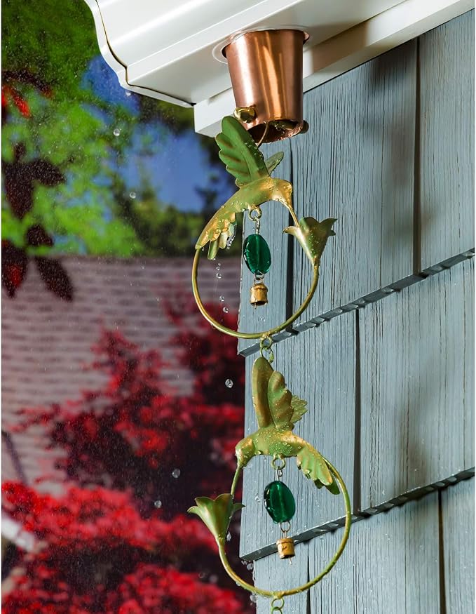 Evergreen Garden Rain Chains (Hummingbird Circles)