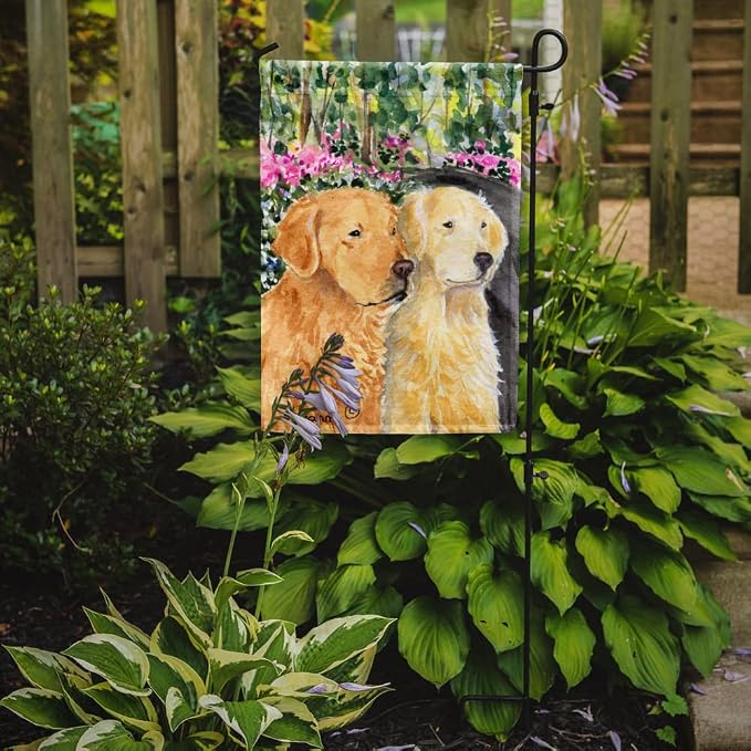 Caroline's Treasures SS8974GF Golden Retriever Garden Flag Mailbox Flag Decorative Yard Flag Banner Outside Patio Artwork Yard Flower Beds, Garden Size, Multicolor