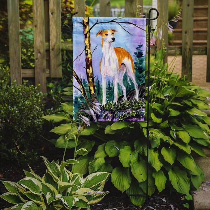 Caroline's Treasures SS8662GF Whippet Garden Flag Mailbox Flag Decorative Yard Flag Banner Outside Patio Artwork Yard Flower Beds, Garden Size, Multicolor
