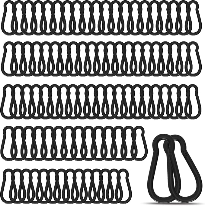 Heavy-Duty Carabiner Clip 1.57"–5.5", Black/Silver Spring Snap Hook, Quick Link Keychain Clip for Keys, Swing Set, Camping, Fishing, Hiking & Traveling (120–1350 lbs)