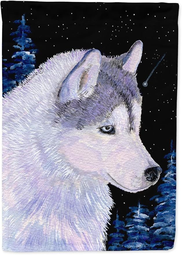 Caroline's Treasures SS8617GF Siberian Husky Garden Flag Mailbox Flag Decorative Yard Flag Banner Outside Patio Artwork Yard Flower Beds, Garden Size, Multicolor