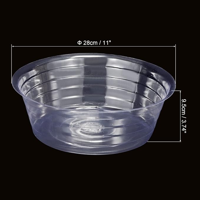 MECCANIXITY Plant Pot Saucer 11 Inch Plastic Round Flower Drip Tray for Indoor Outdoor, Clear Pack of 20