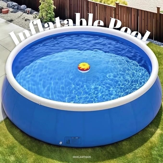 12FT Inflatable Swimming Pool for Adults & Kids – Large Family Above Ground Pool for Backyard, Easy Setup Outdoor Garden Pool for Summer Water Fun & Relaxation