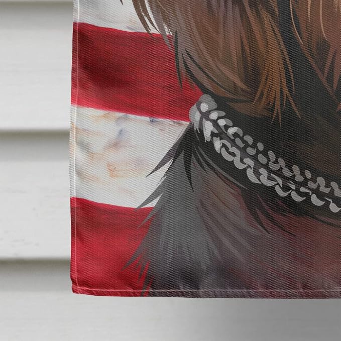 Caroline's Treasures CK6664CHF Pudelpointer Dog American Flag House Flag Large Porch Sleeve Pole Decorative Outside Yard Banner Artwork Wall Hanging, Polyester, House Size, Multicolor