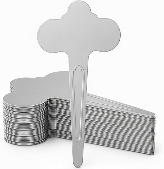 60 Pack Metal Plant Labels 6-1/2" x 3-1/2" Stainless Steel Outdoor Reusable Nursery Plant Name Tags Waterproof Garden Seed Labels Makers for Flowers Vegetable Pots Seedlings Herbs