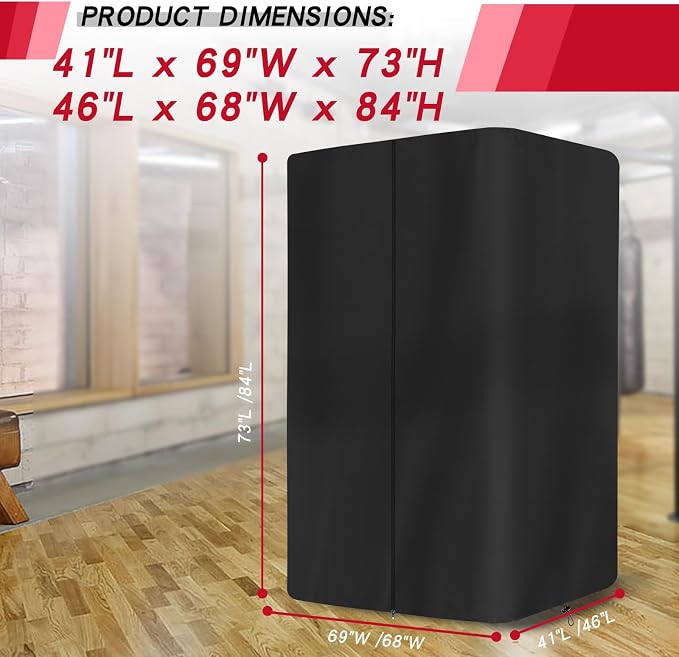 Gym Rack Cover Squat Rack Cover, Heavy-Duty 600D Oxford Power Cage Cover with Zipper, Waterproof Dustproof UV Protection – Gym Equipment Cover for Home Gym
