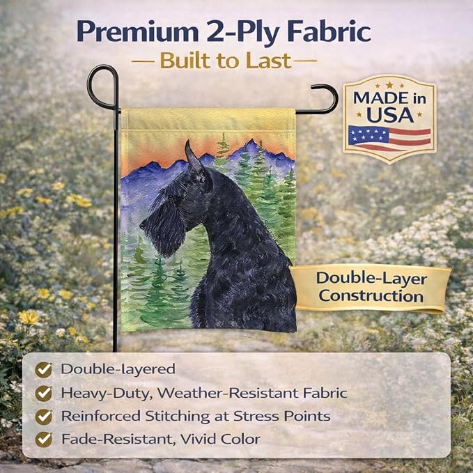 Caroline's Treasures SS8256GF Schnauzer Garden Flag Mailbox Flag Decorative Yard Flag Banner Outside Patio Artwork Yard Flower Beds, Garden Size, Multicolor