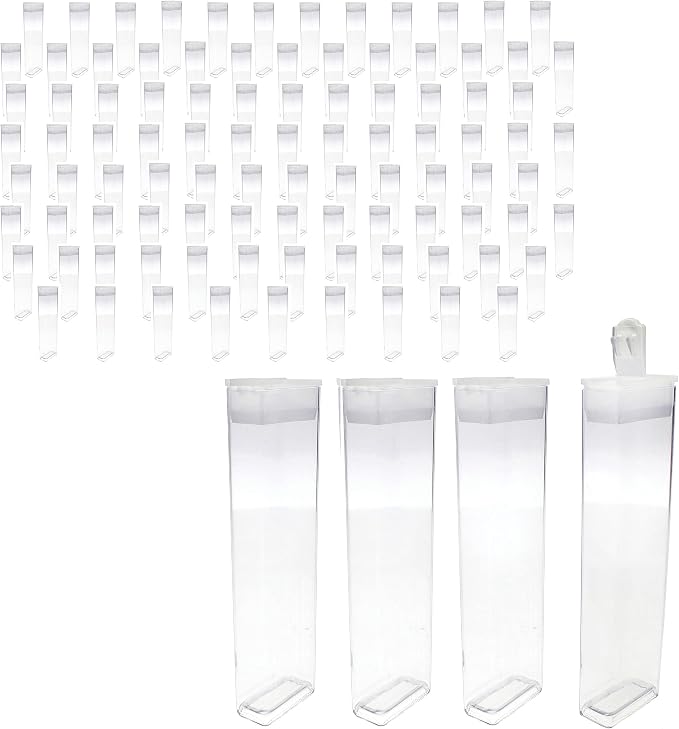 The Beadsmith Clear Plastic Boxes - Rectangle with a Flip Top Cap - 7/16” x 1” x 3-3/4” - Use for Beads, Bath Salts, Wedding & Party Favors, Home or Office Storage - Bag of 100