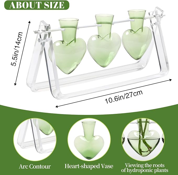 Clear Plant Terrarium Propagation Stations with Acrylic Stand | Birthday Gifts for Women Office Home Decor